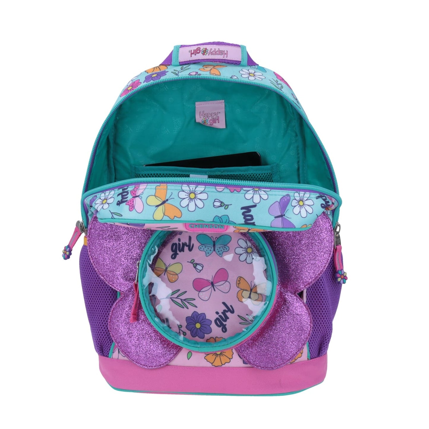 Mochila primaria Happy Girl Flores / Chenson (Carrito Opcional)