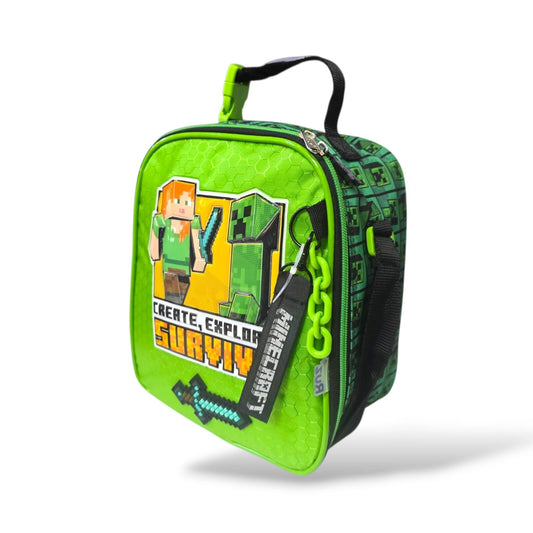 Lonchera de Minecraft /ruz - Moda Elisa - Encuentra bolsas para dama, carteras, cosmetiqueras, mochilas, maletas, portafolios y más!