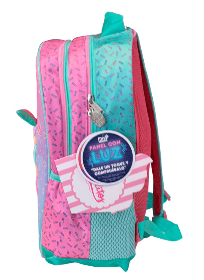 Mochila Primaria Mis Pastelitos con luz / Ruz (Carrito opcional)