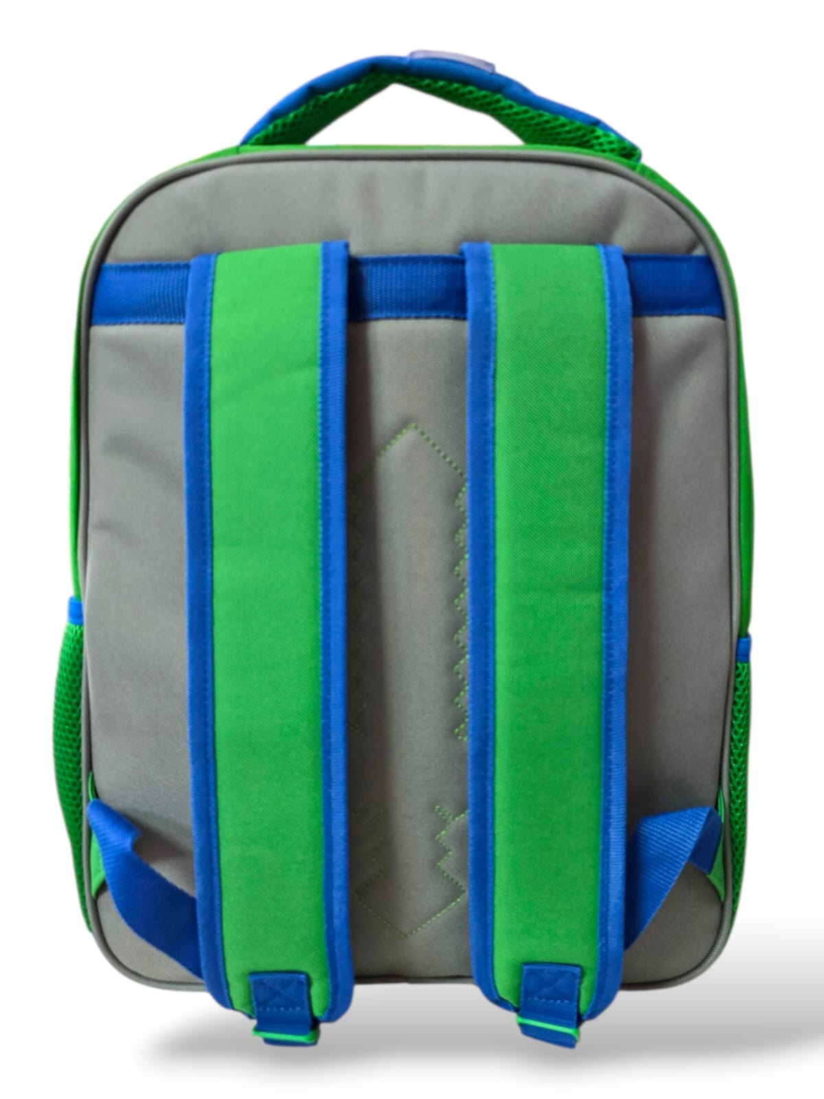 Mochila Primaria minecraft azul / Ruz (Carrito opcional)
