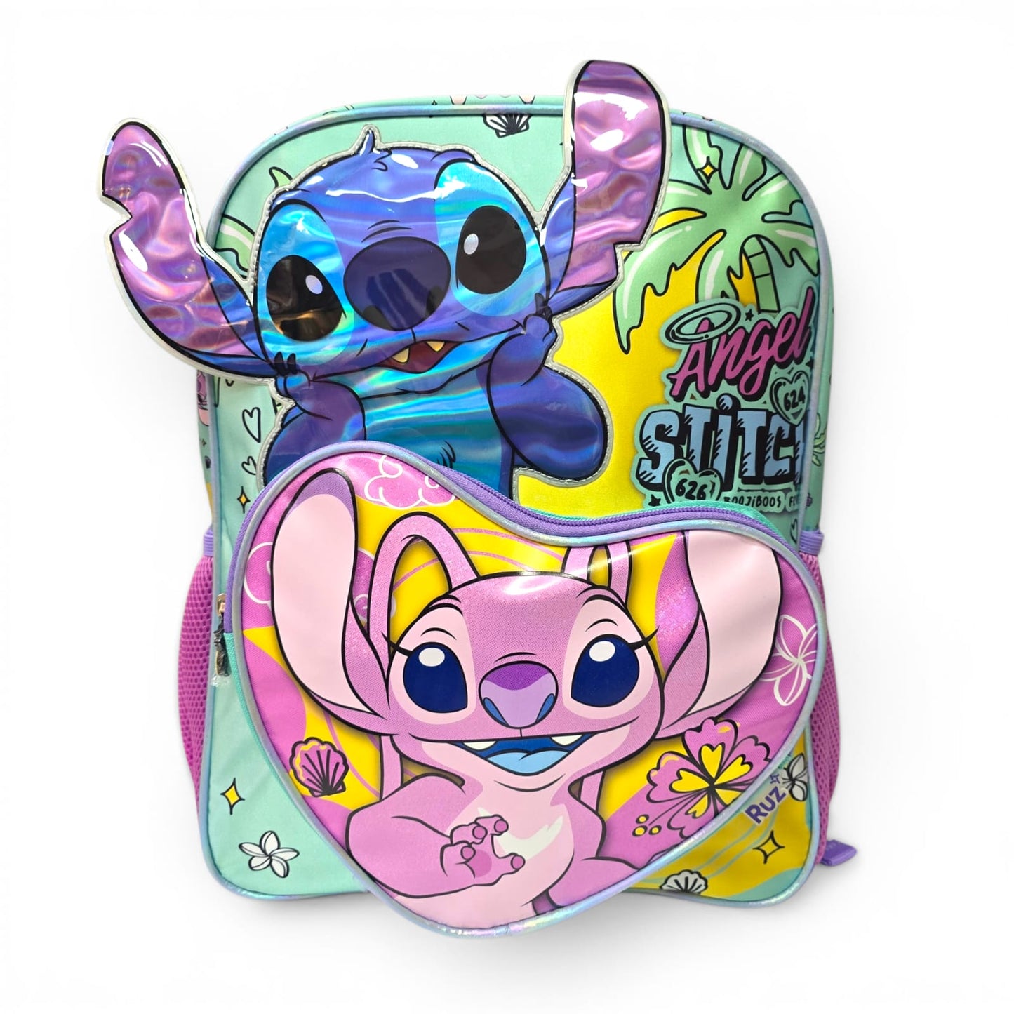 Mochila Primaria stitch y angel / (Carrito opcional) / Ruz