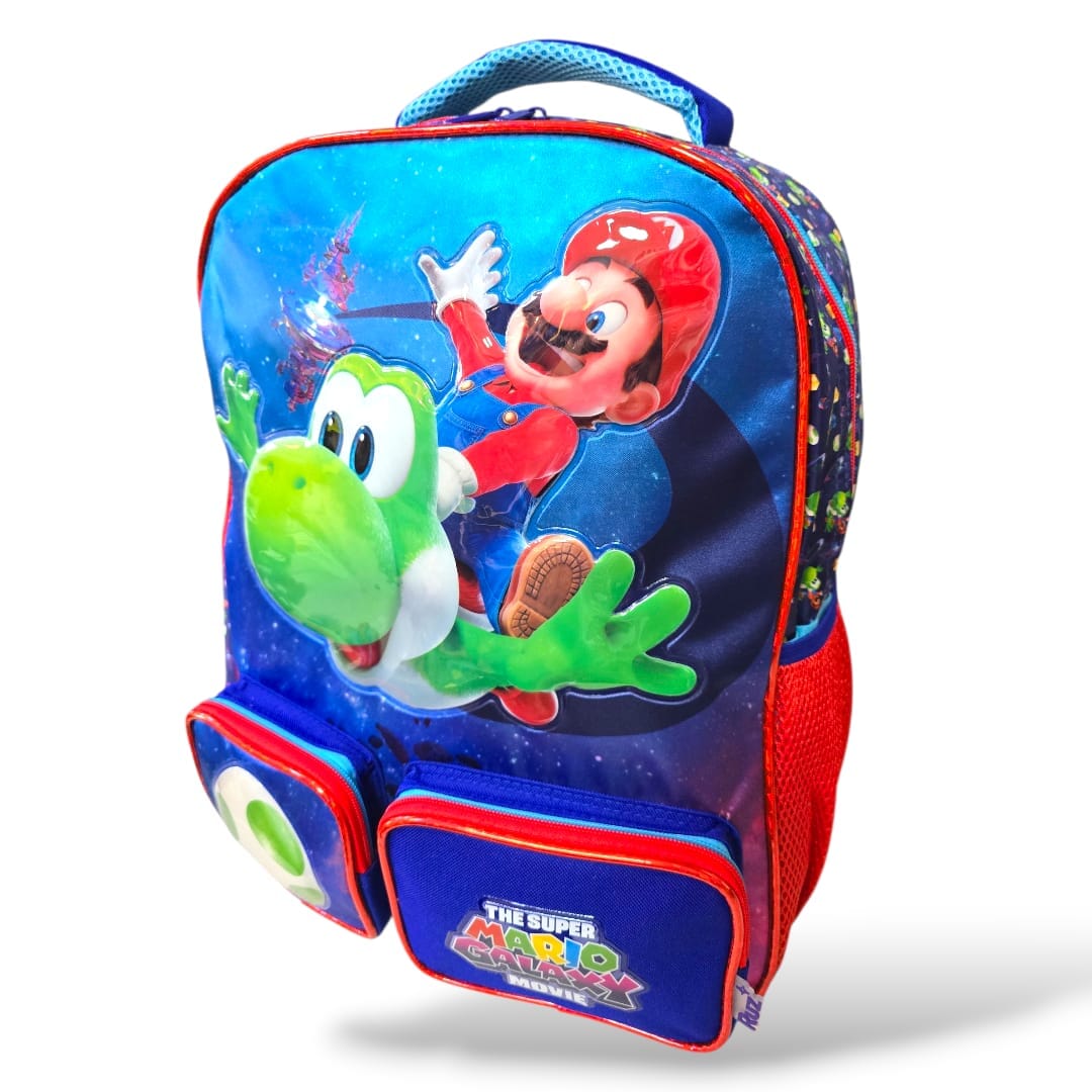 Mochila Primaria mario galaxy pelicula/ ruz (Carrito opcional)