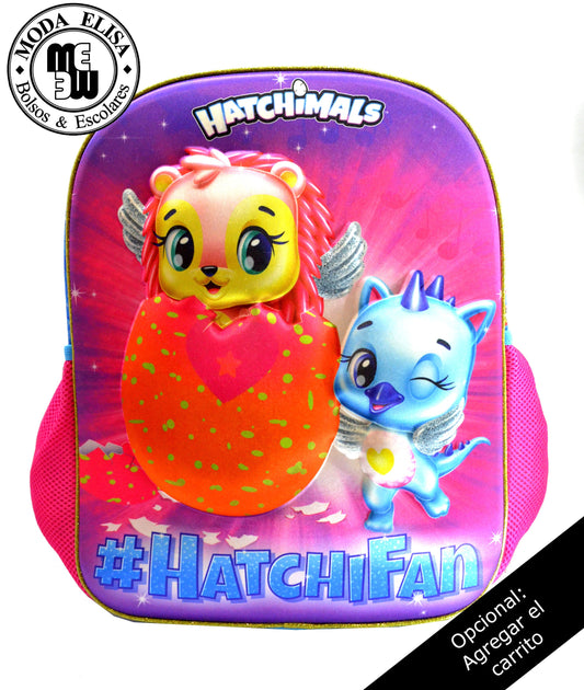 Mochila Primaria Hatchimals 3D (Carrito Opcional) / Ruz