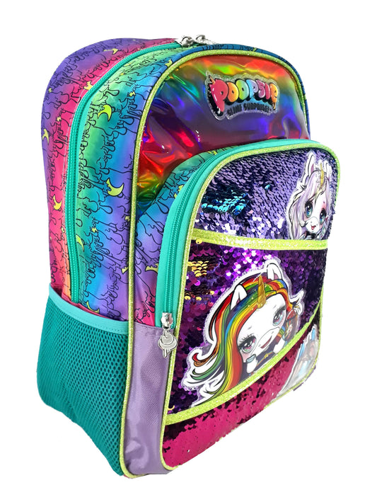 Mochila Primaria Poopsie Lentejuela (Carrito Opcional) / Ruz - mochila - Ruz - Moda Elisa - bolsas para dama, bolsas de piel, carteras, cosmetiqueras, mochilas, escolares y más!