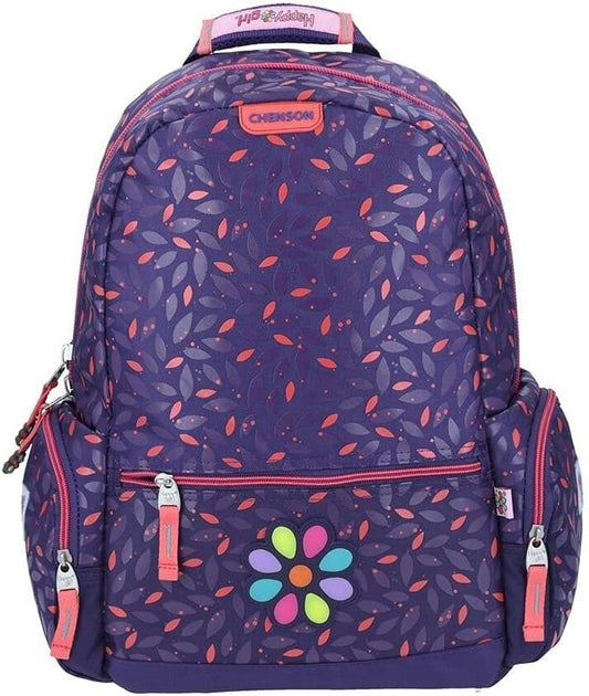 Mochila primaria Happy Girl Morada  / Chenson (Carrito Opcional)