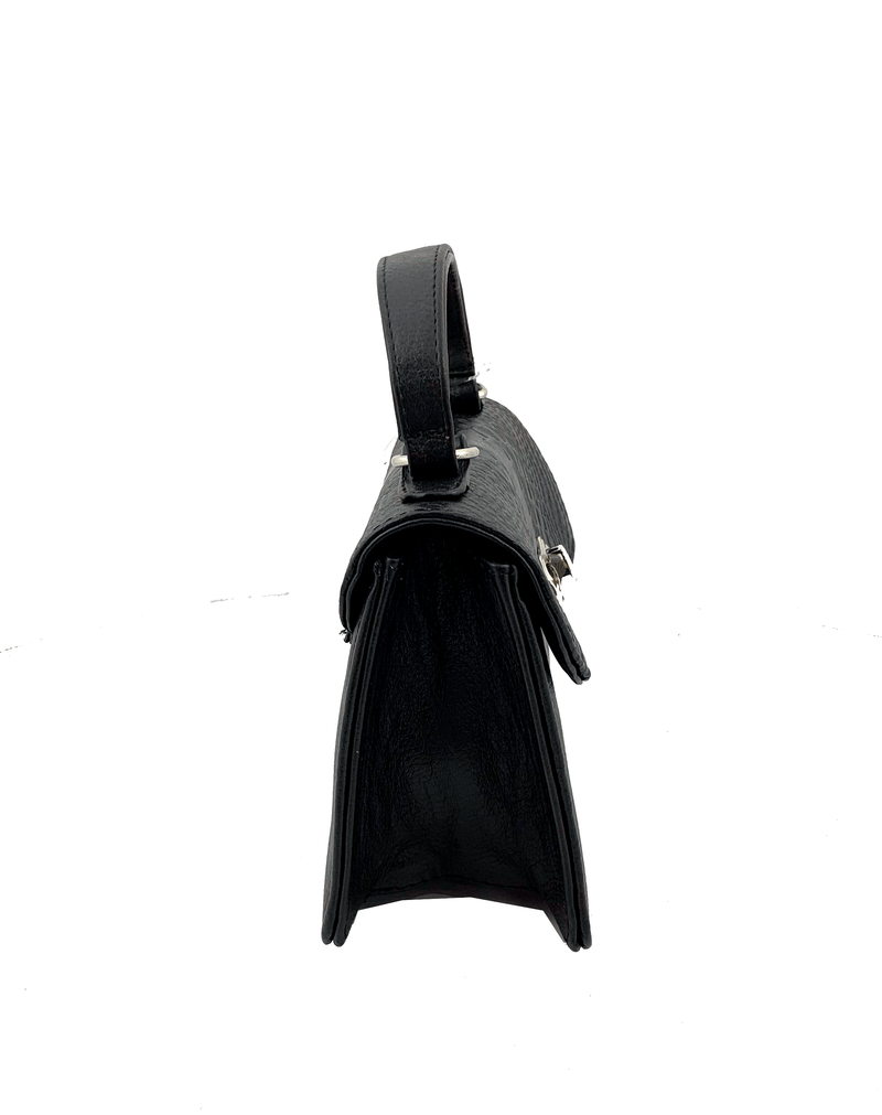 Mini bolsa crossbody de piel negro / Moda Elisa